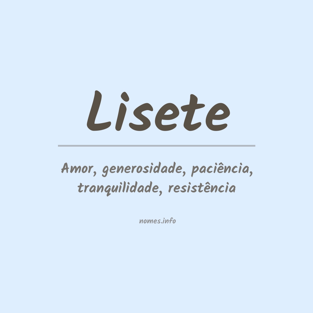 Significado do nome Lisete