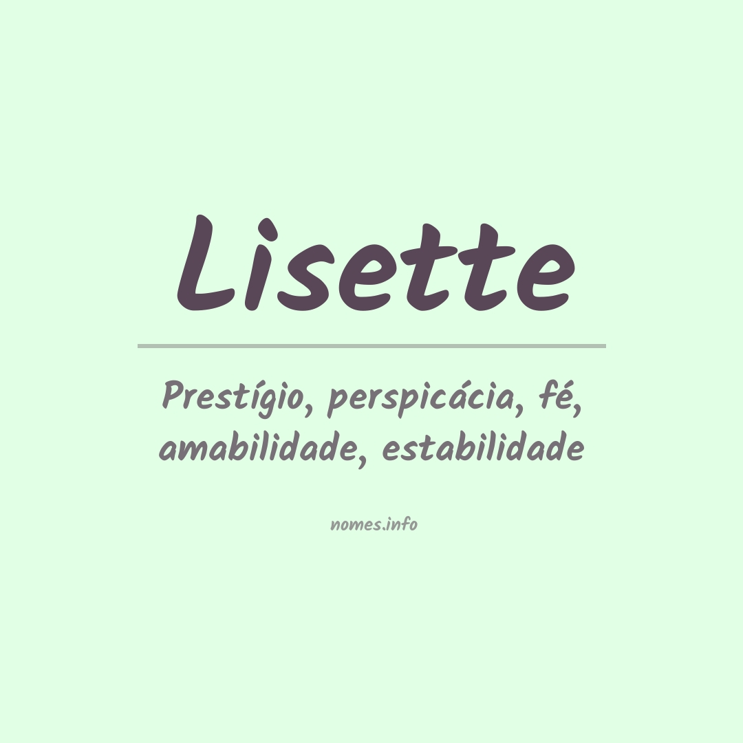 Significado do nome Lisette