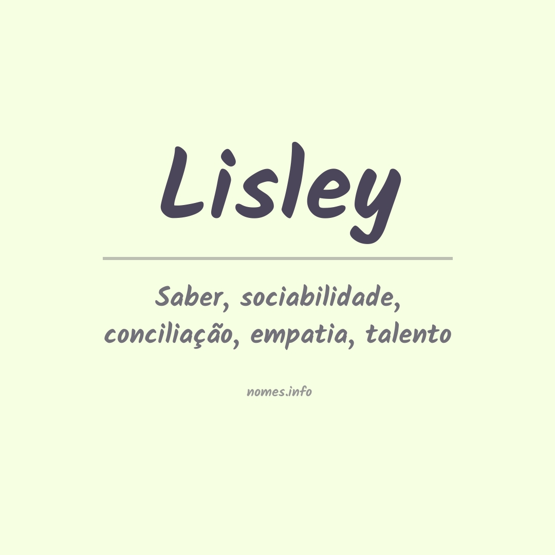 Significado do nome Lisley
