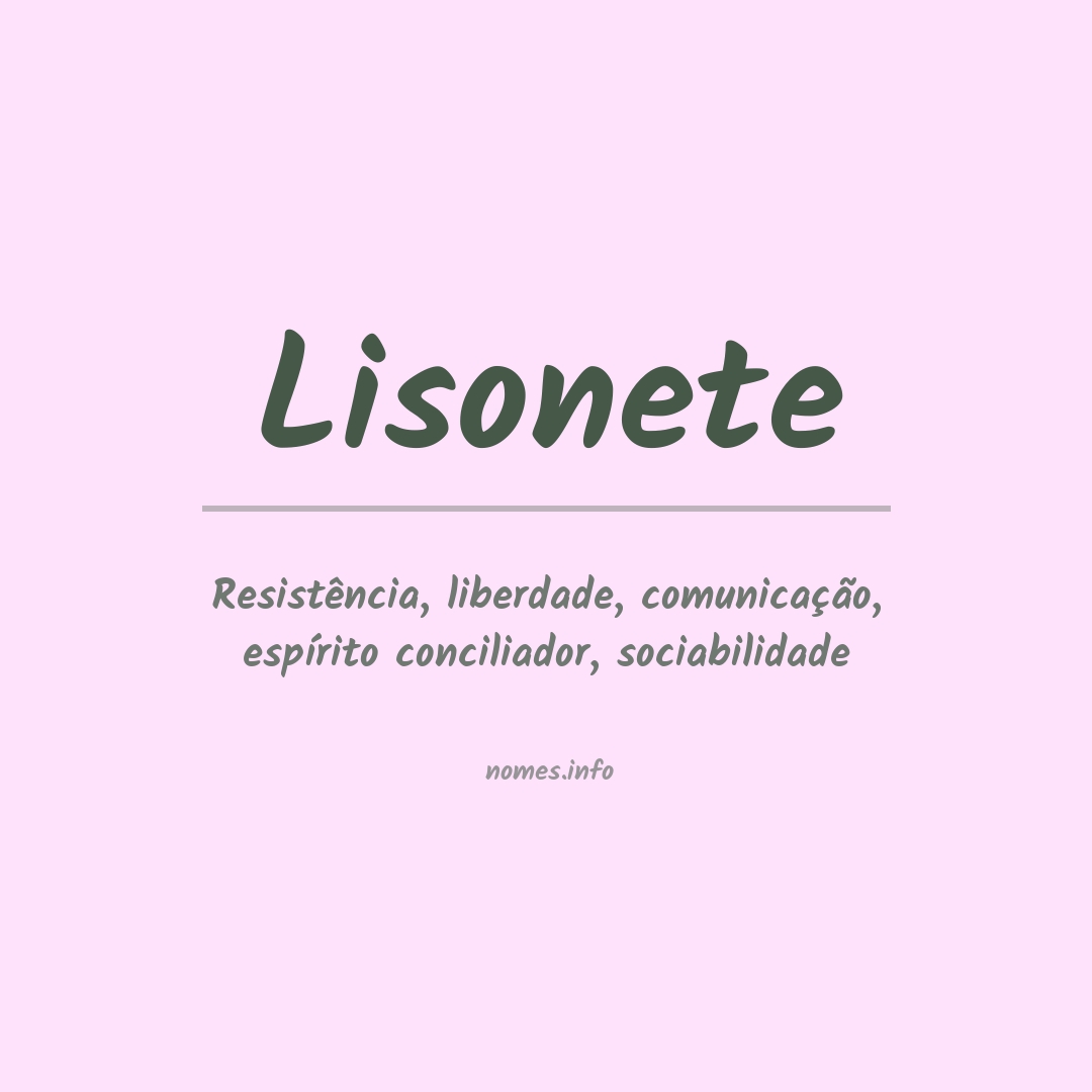 Significado do nome Lisonete