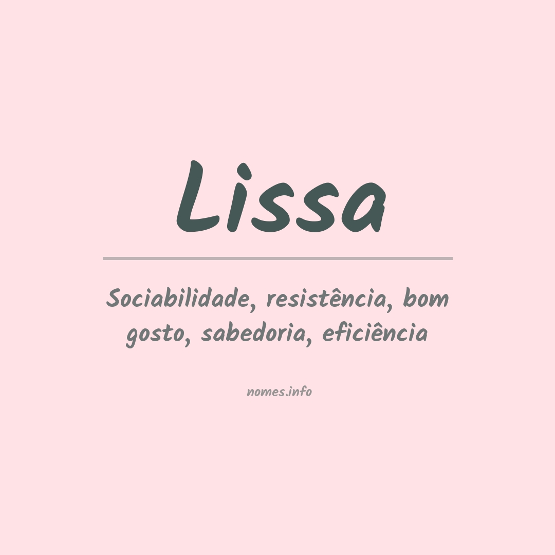 Significado do nome Lissa