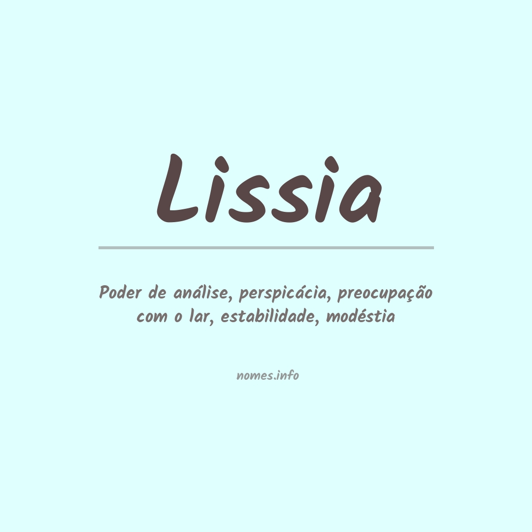 Significado do nome Lissia