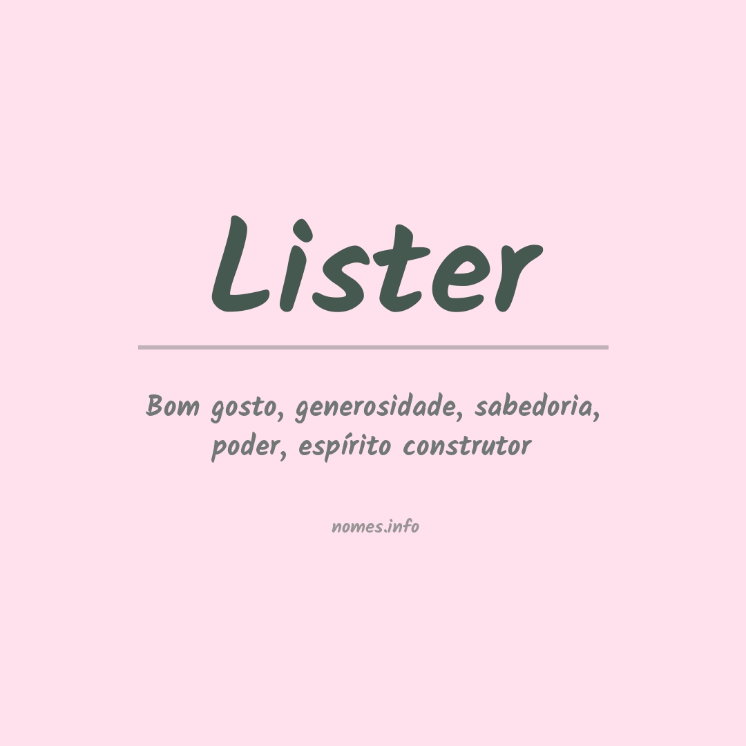 Significado do nome Lister