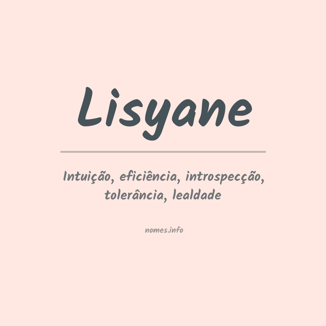 Significado do nome Lisyane