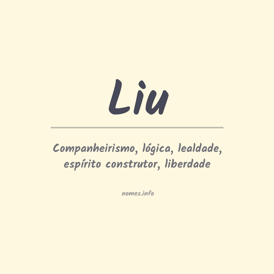 Significado do nome Liu