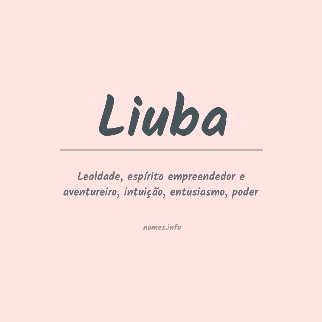 Significado do nome Liuba
