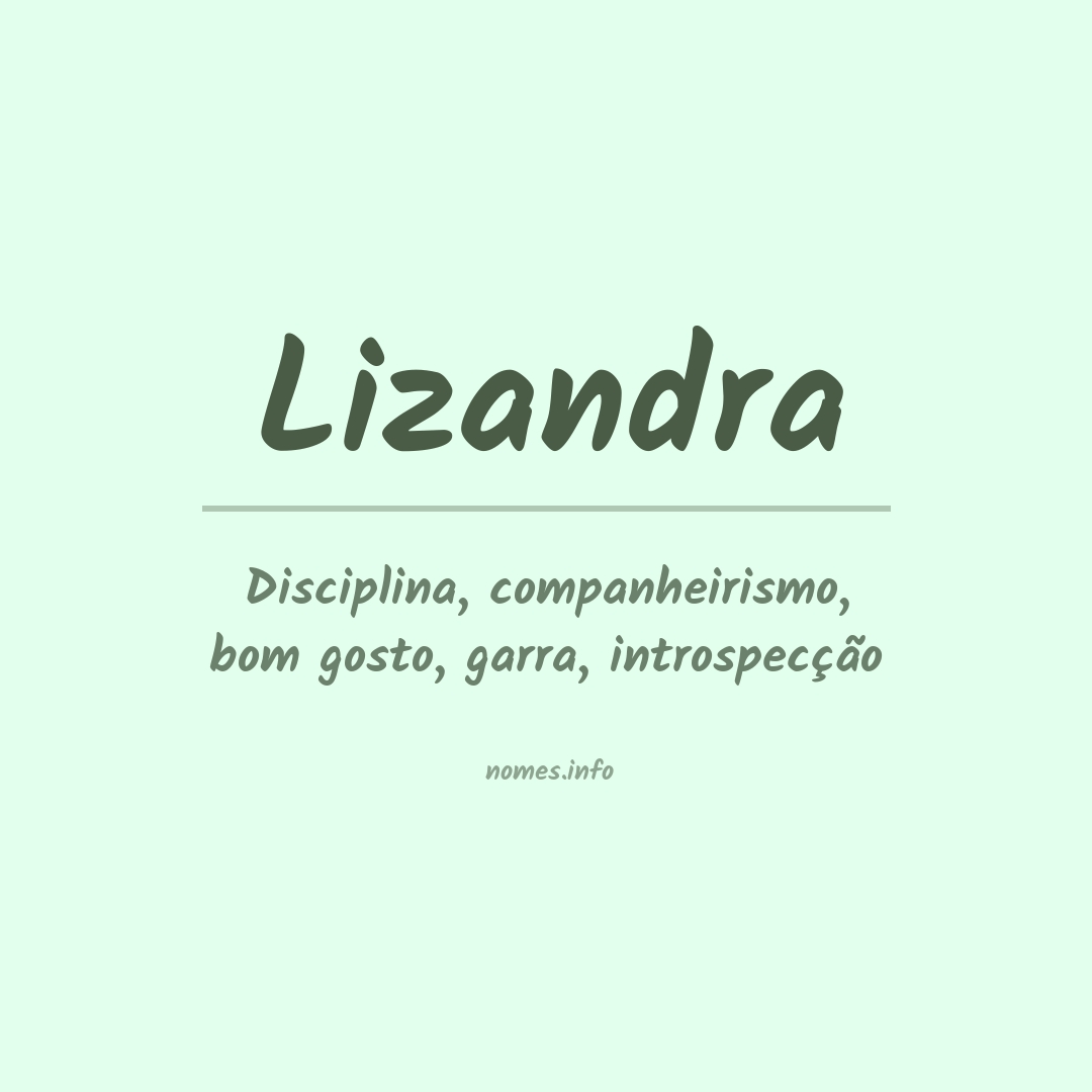 Significado do nome Lizandra