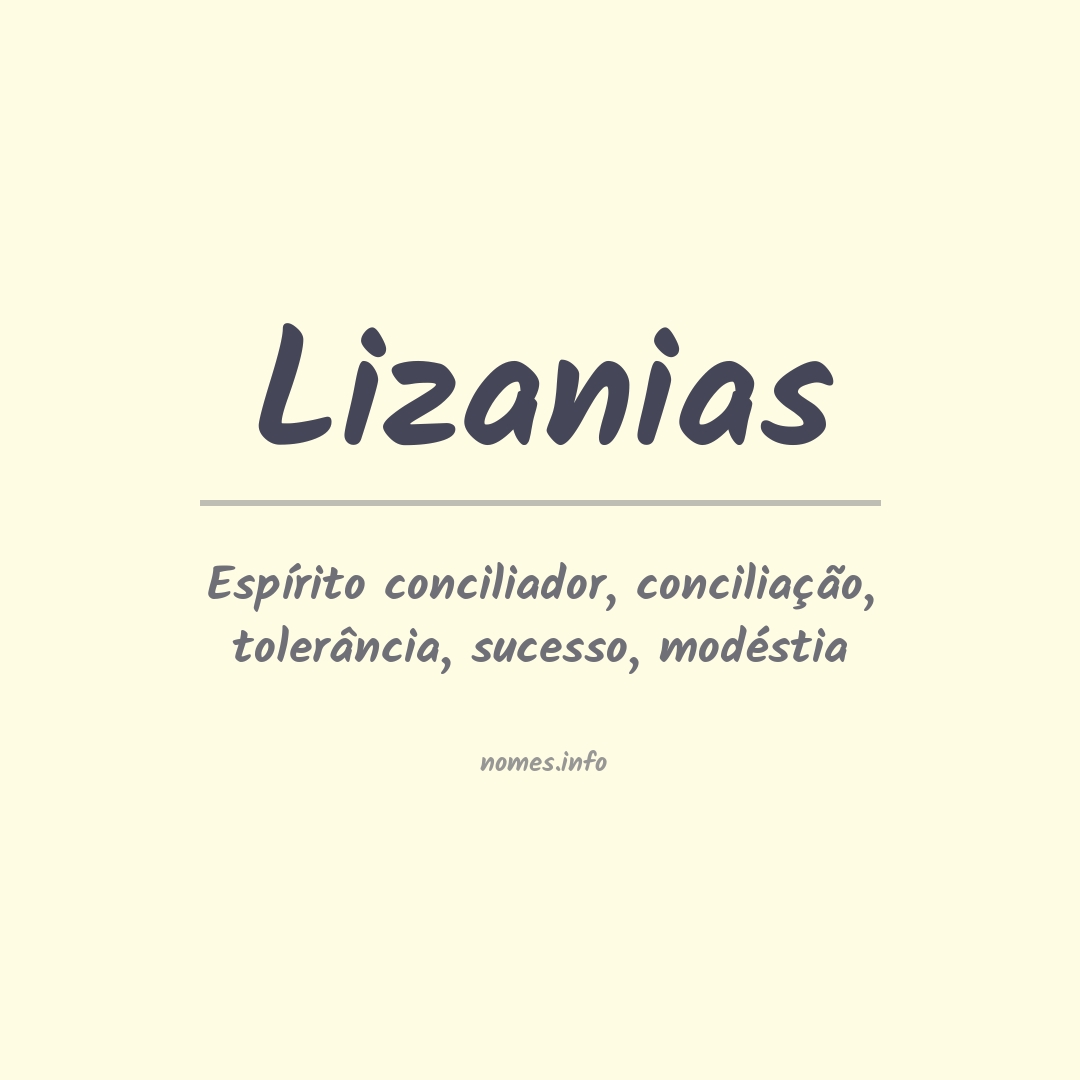 Significado do nome Lizanias