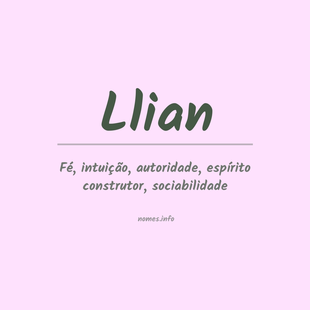 Significado do nome Llian