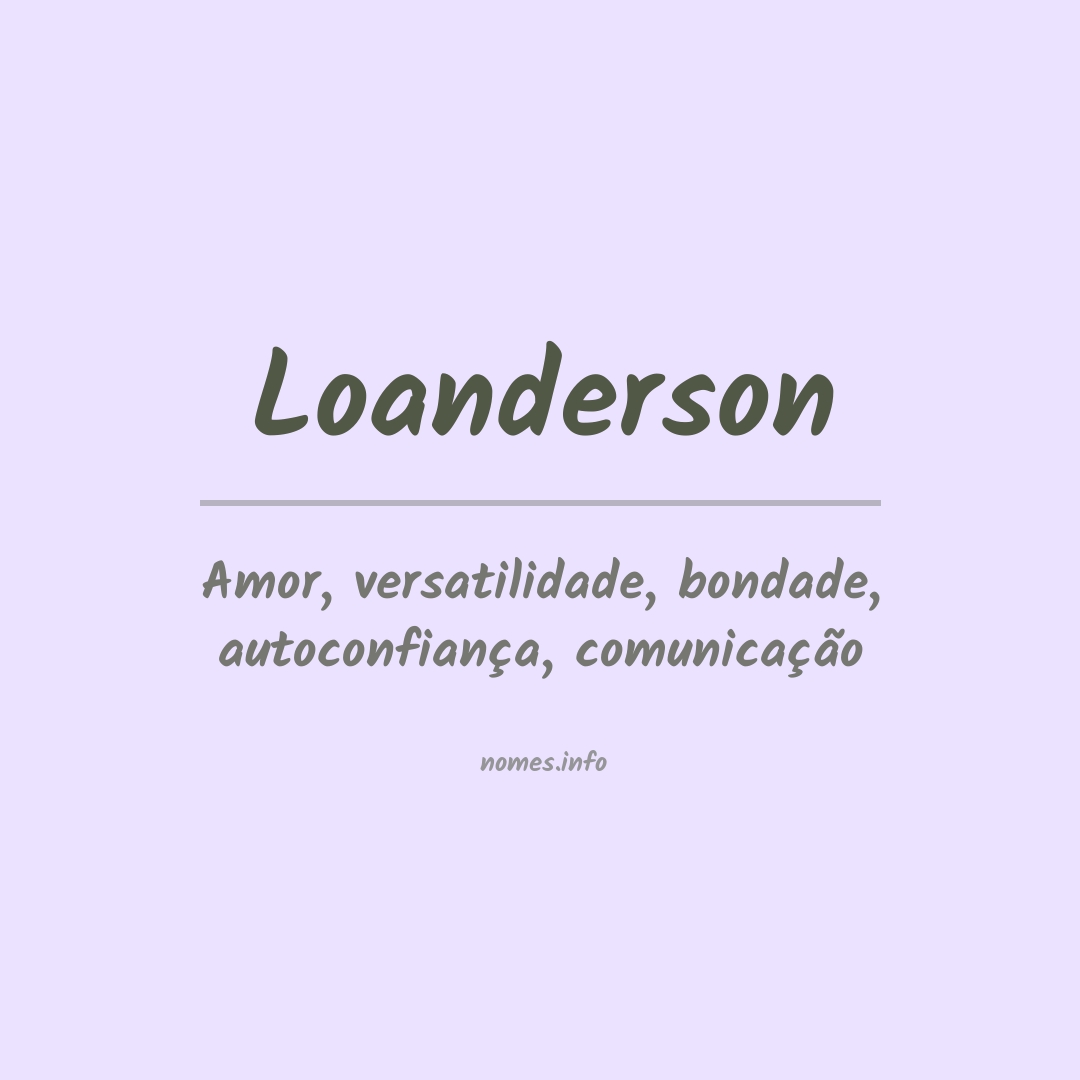 Significado do nome Loanderson