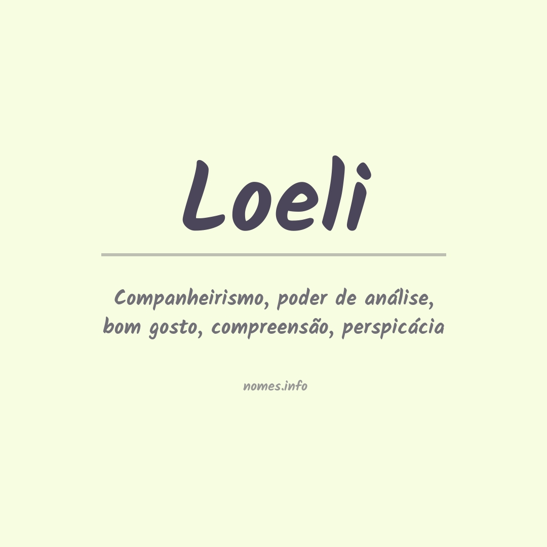 Significado do nome Loeli