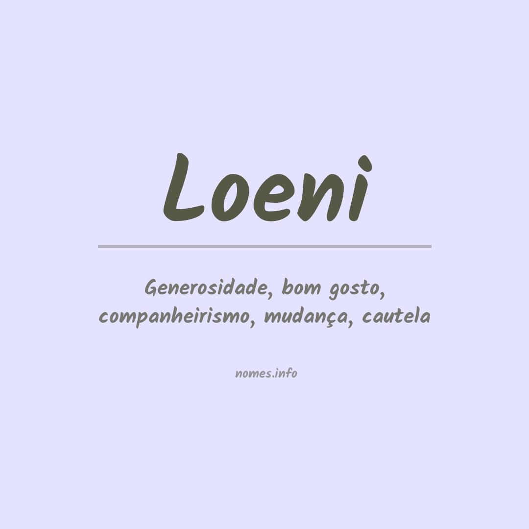 Significado do nome Loeni