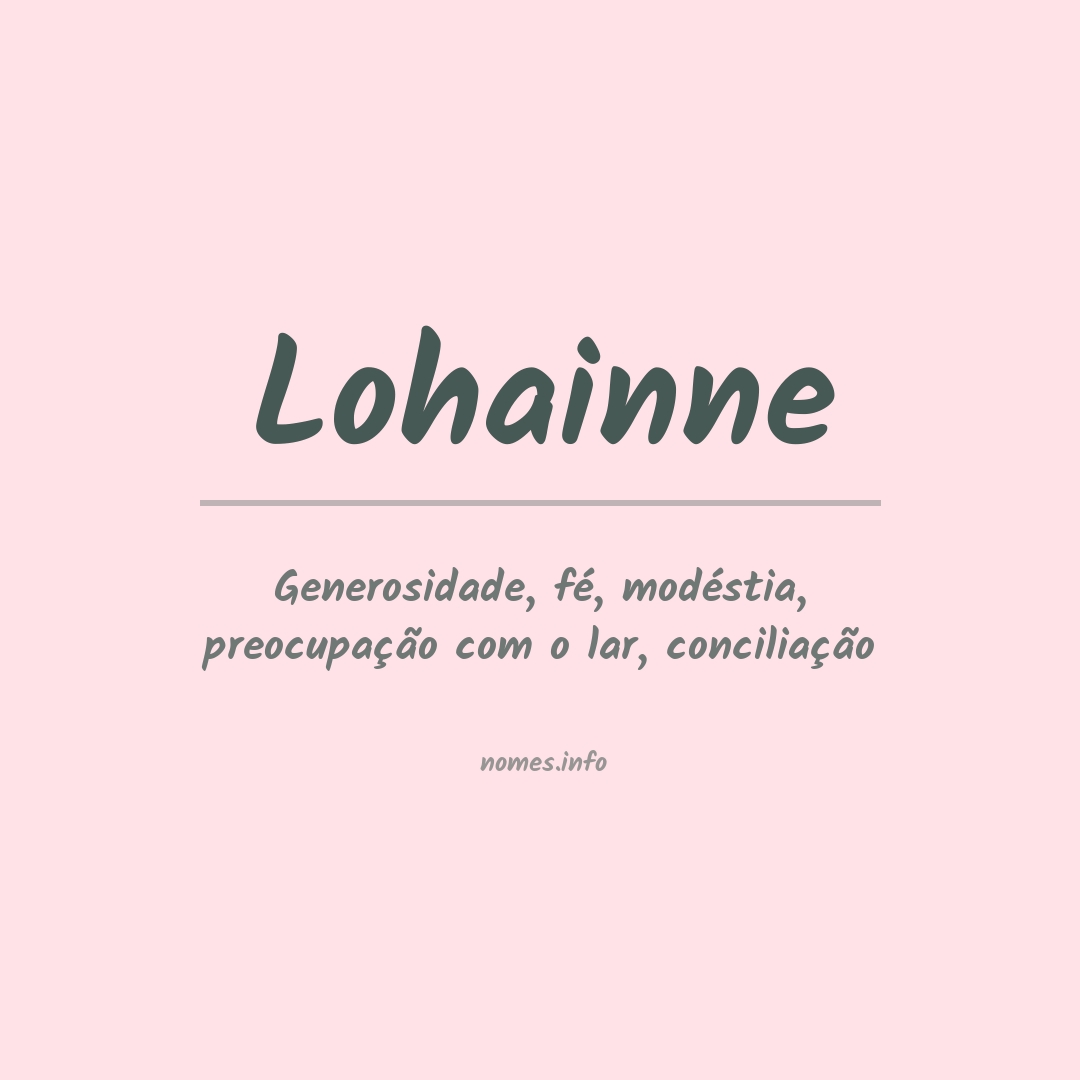 Significado do nome Lohainne