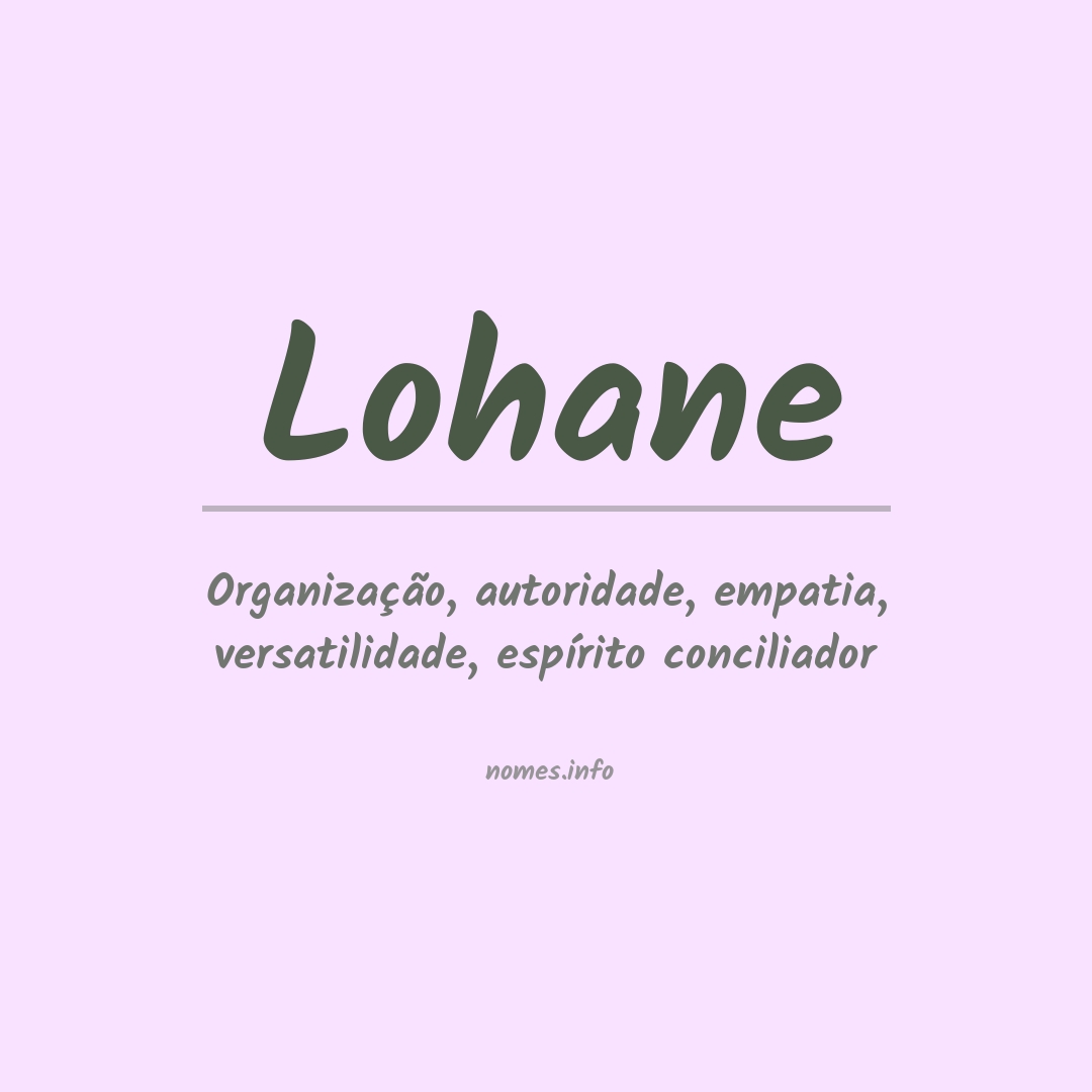 Significado do nome Lohane