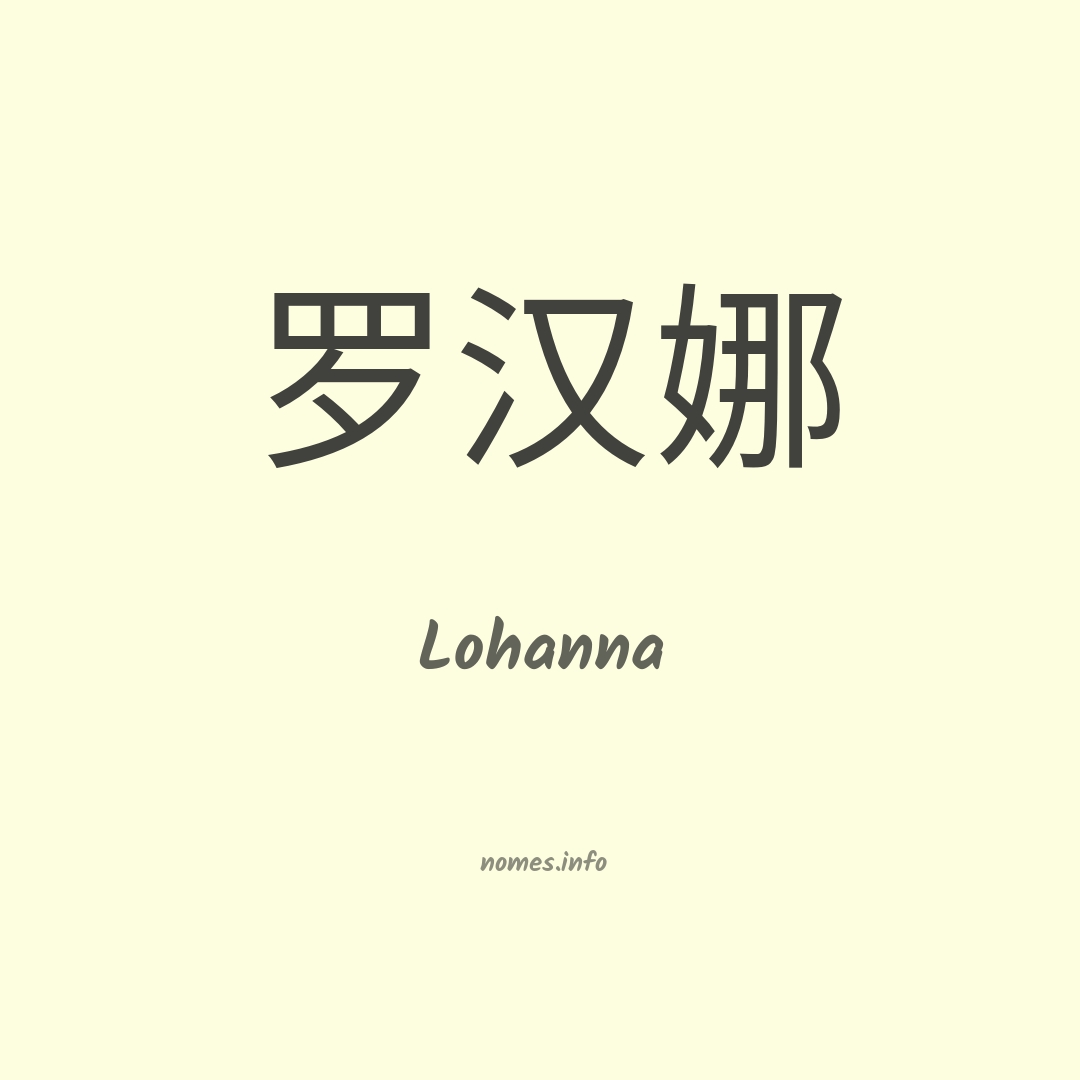 Lohanna em chinês