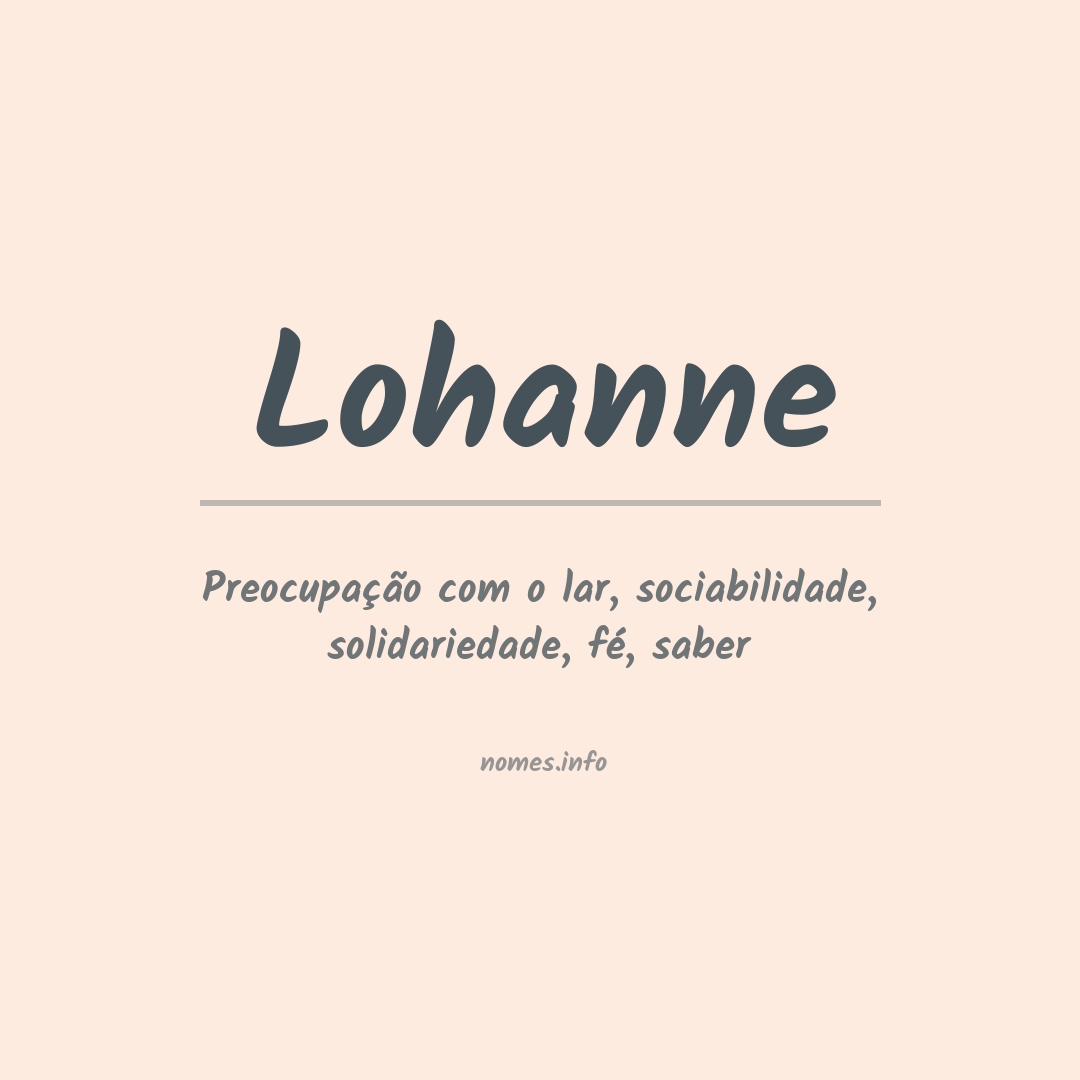 Significado do nome Lohanne