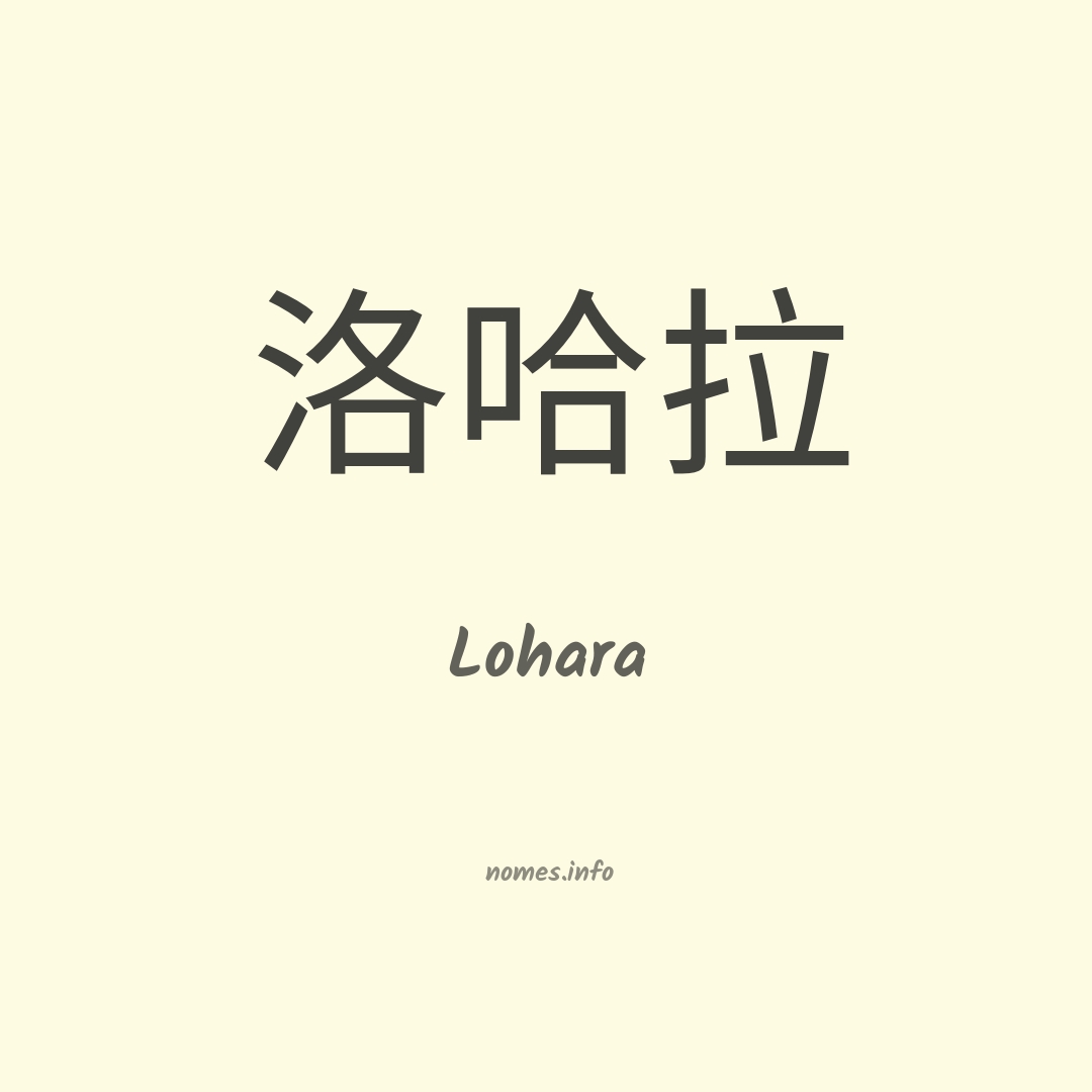 Lohara em chinês