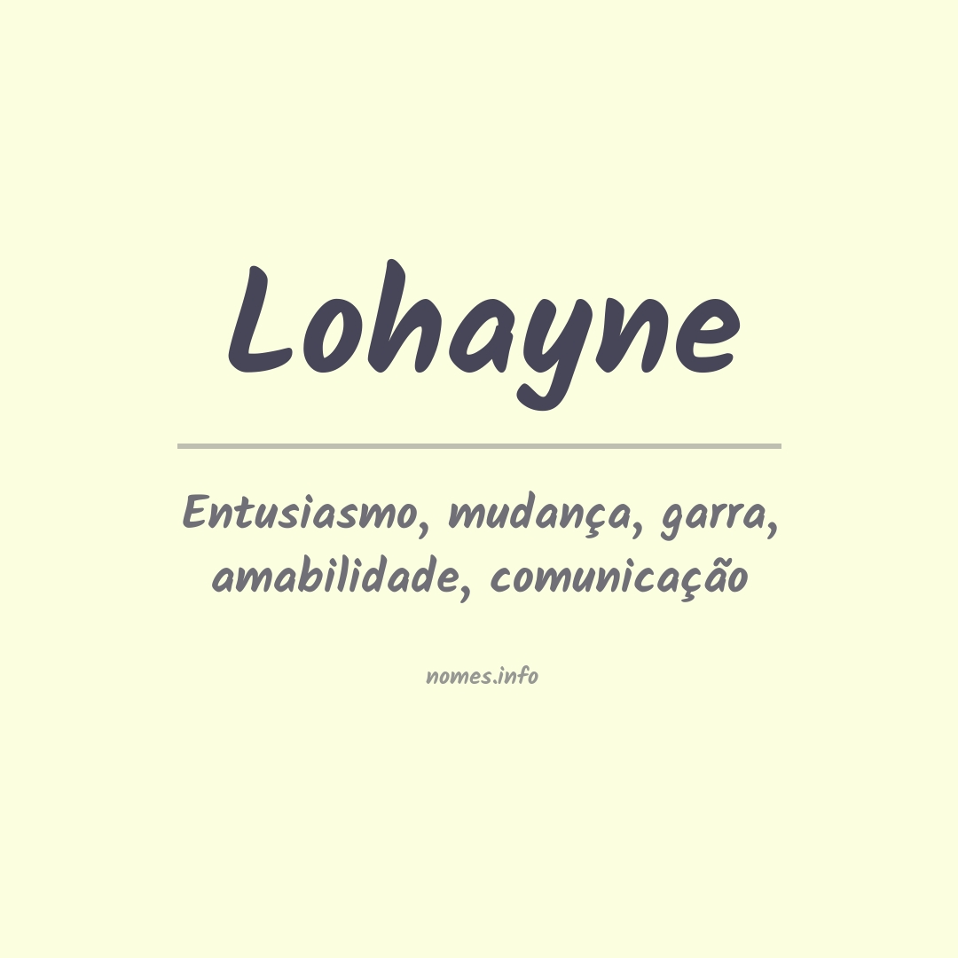 Significado do nome Lohayne