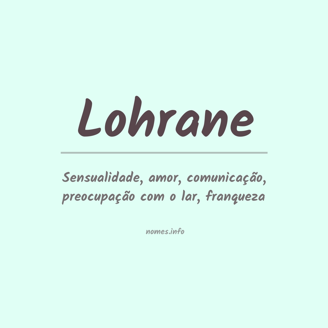 Significado do nome Lohrane