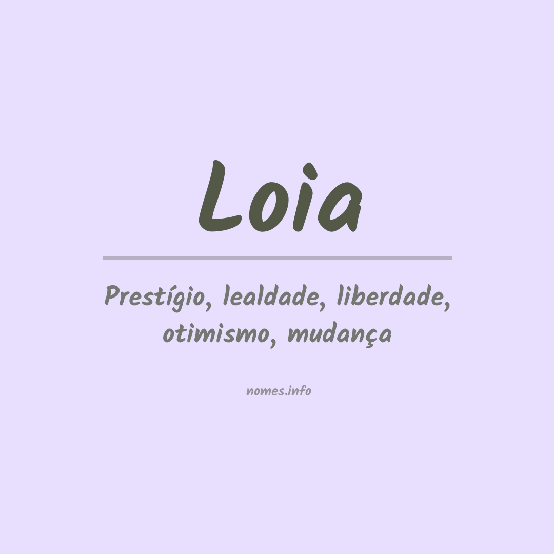 Significado do nome Loia