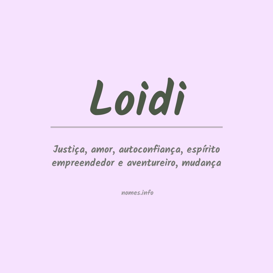 Significado do nome Loidi
