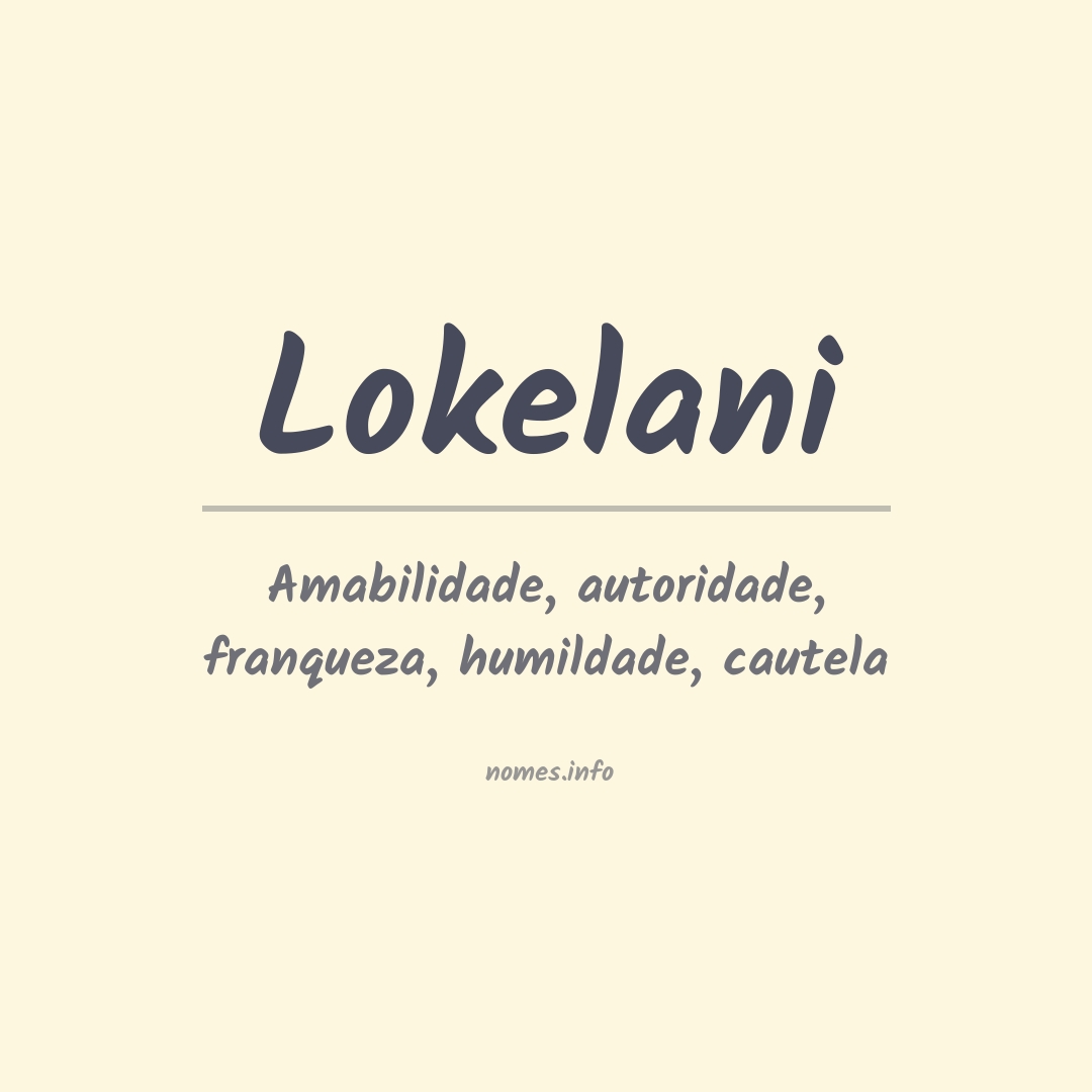 Significado do nome Lokelani