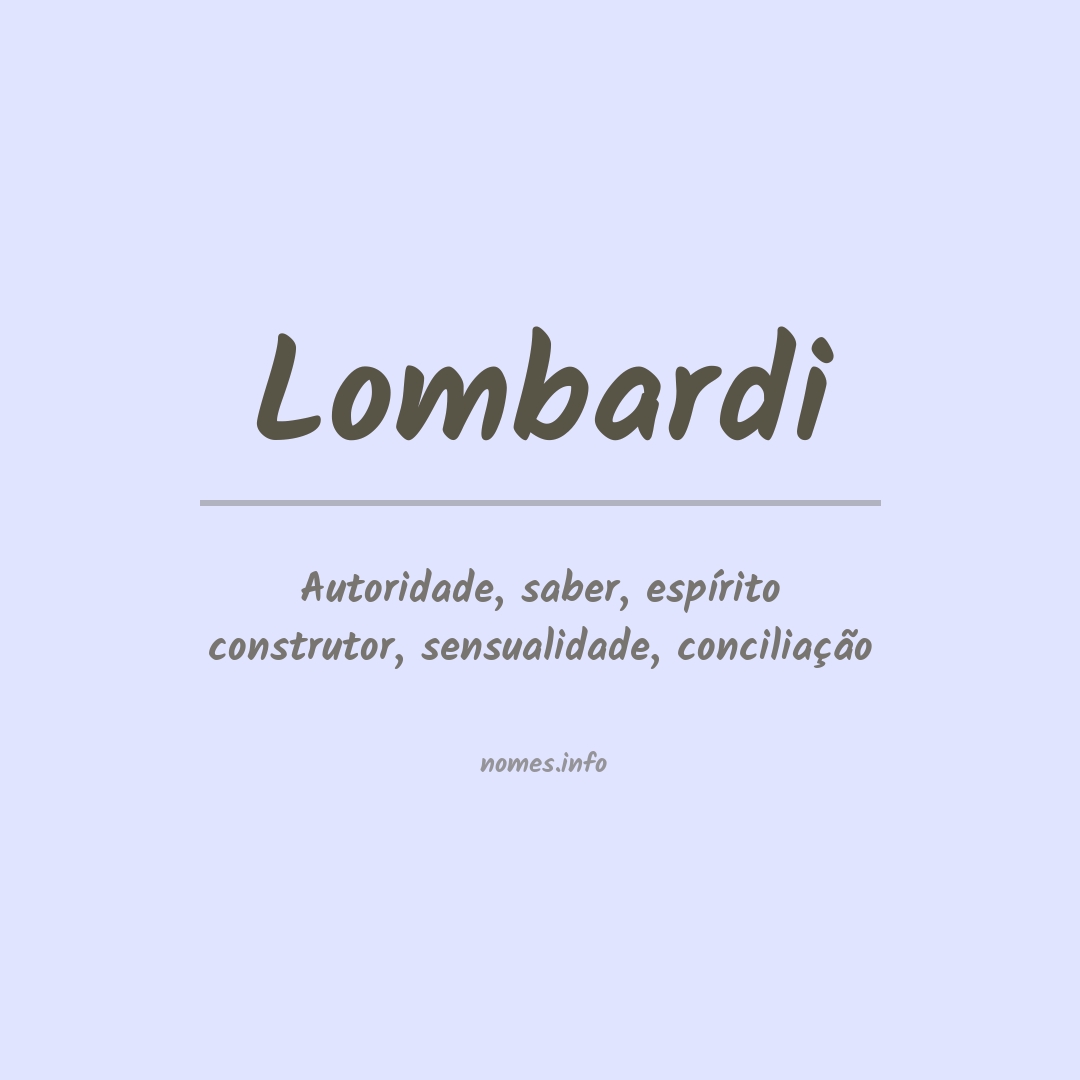 Significado do nome Lombardi