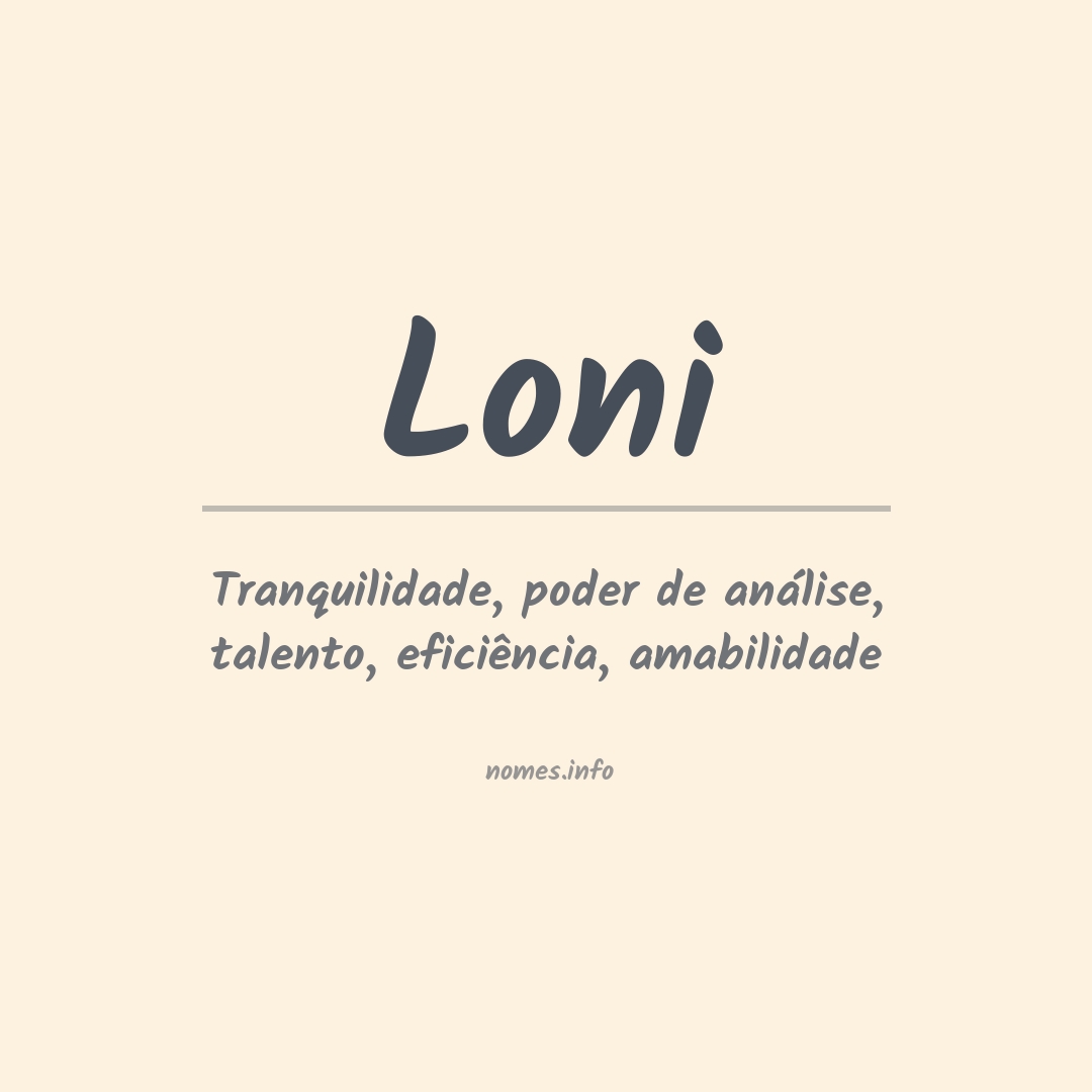 Significado do nome Loni