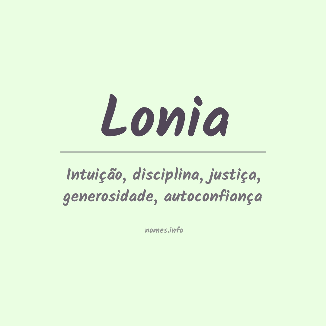 Significado do nome Lonia