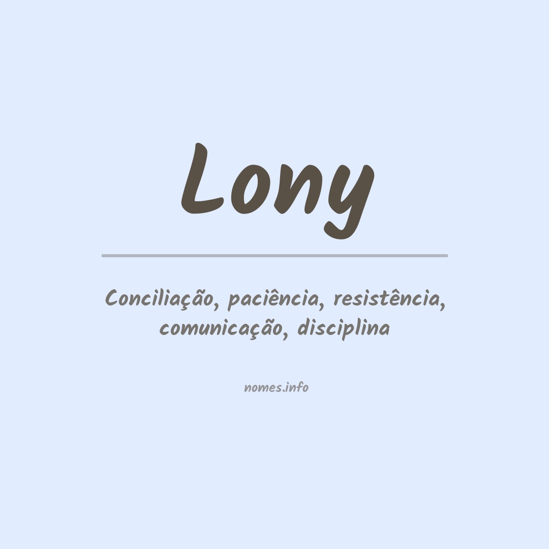 Significado do nome Lony