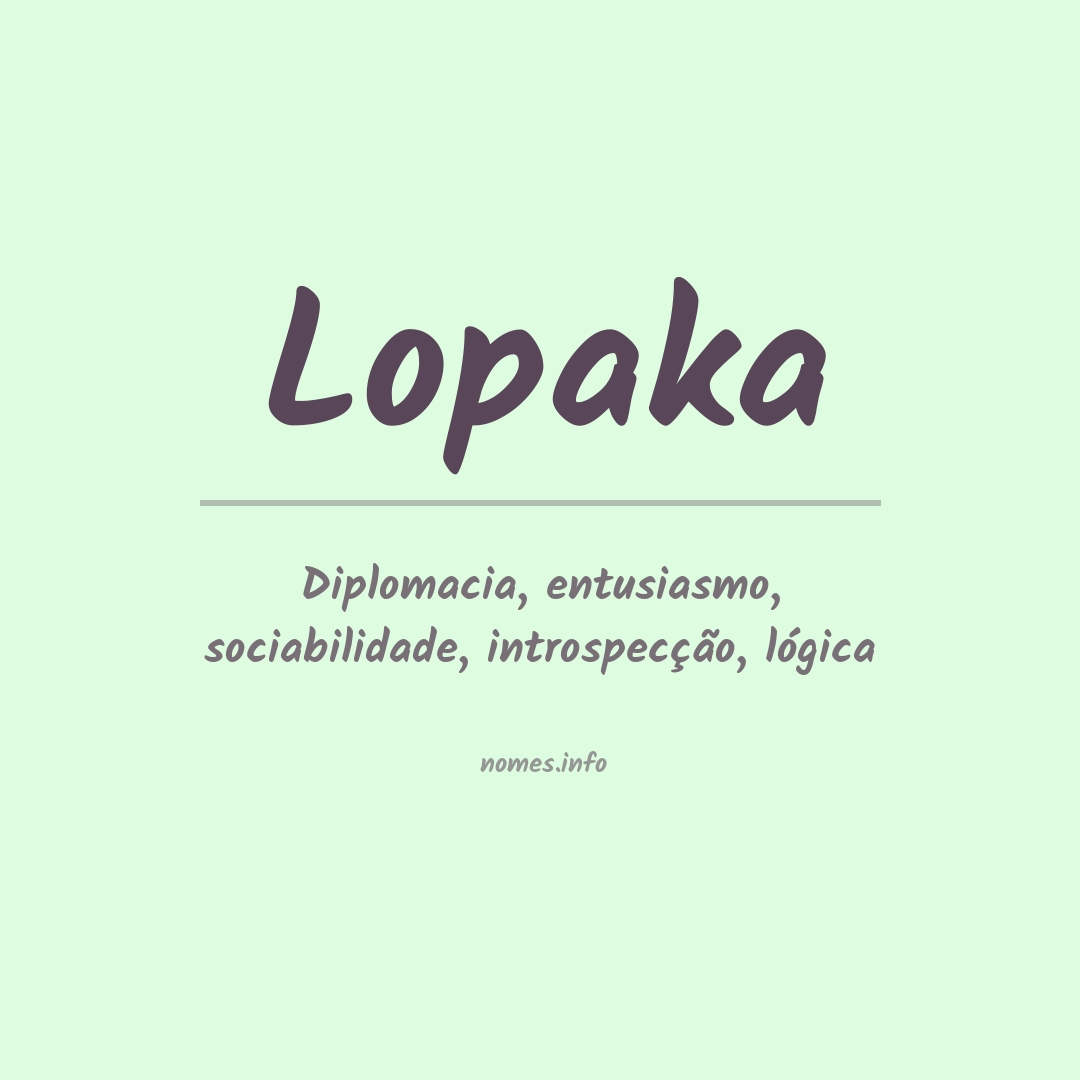 Significado do nome Lopaka