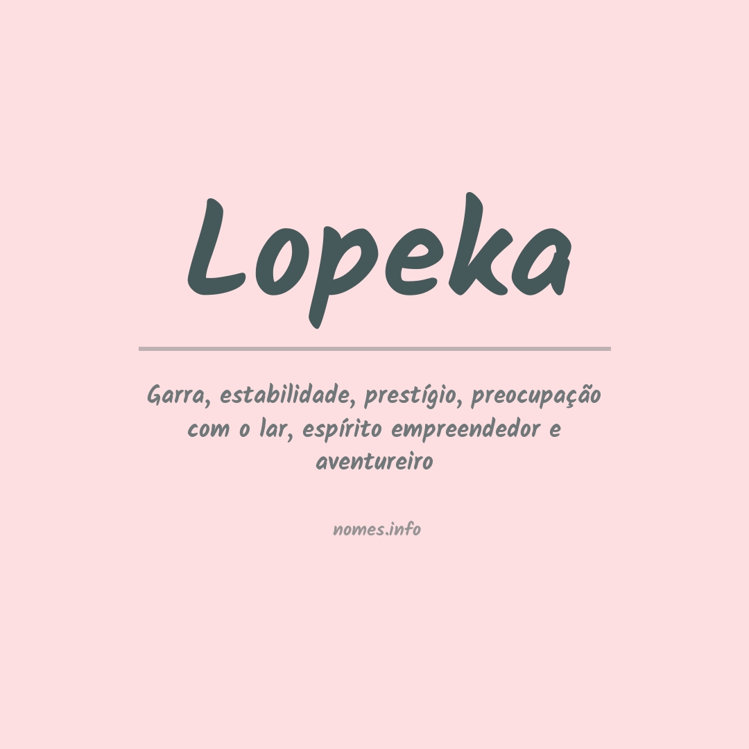 Significado do nome Lopeka
