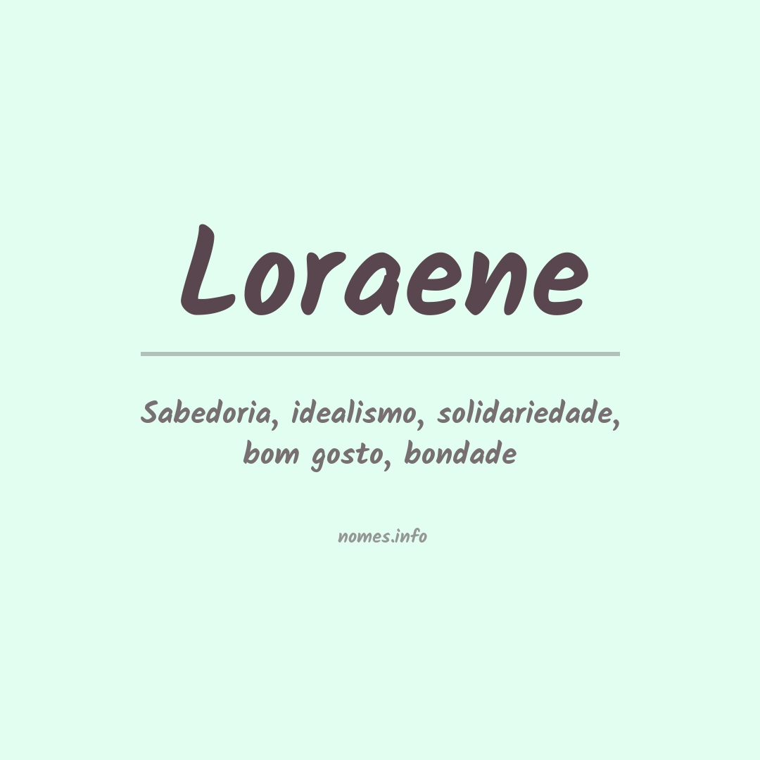 Significado do nome Loraene