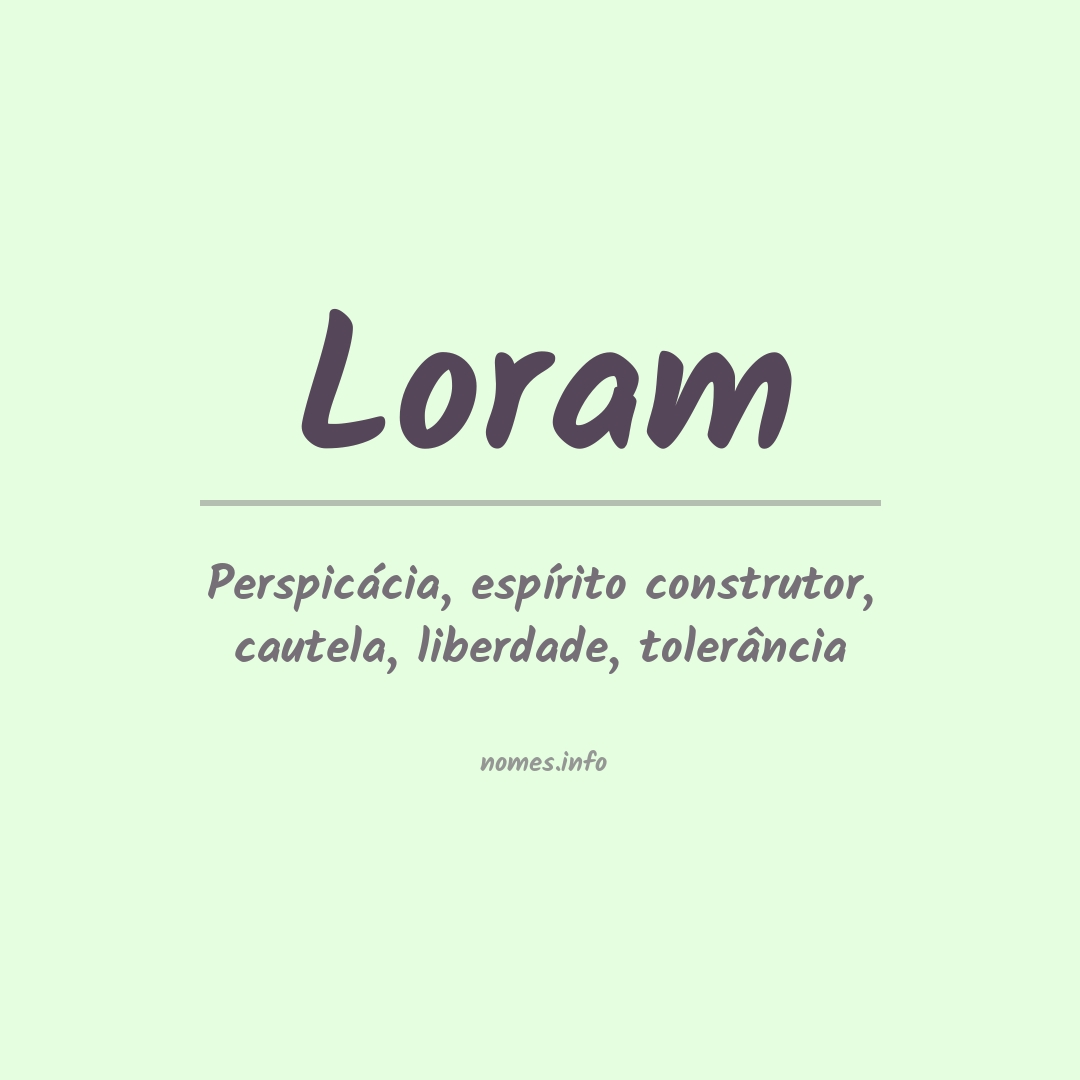 Significado do nome Loram