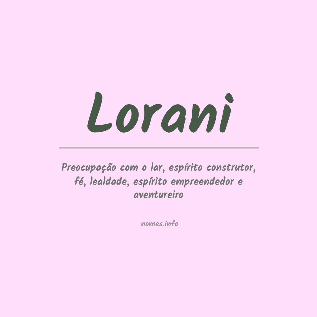 Significado do nome Lorani