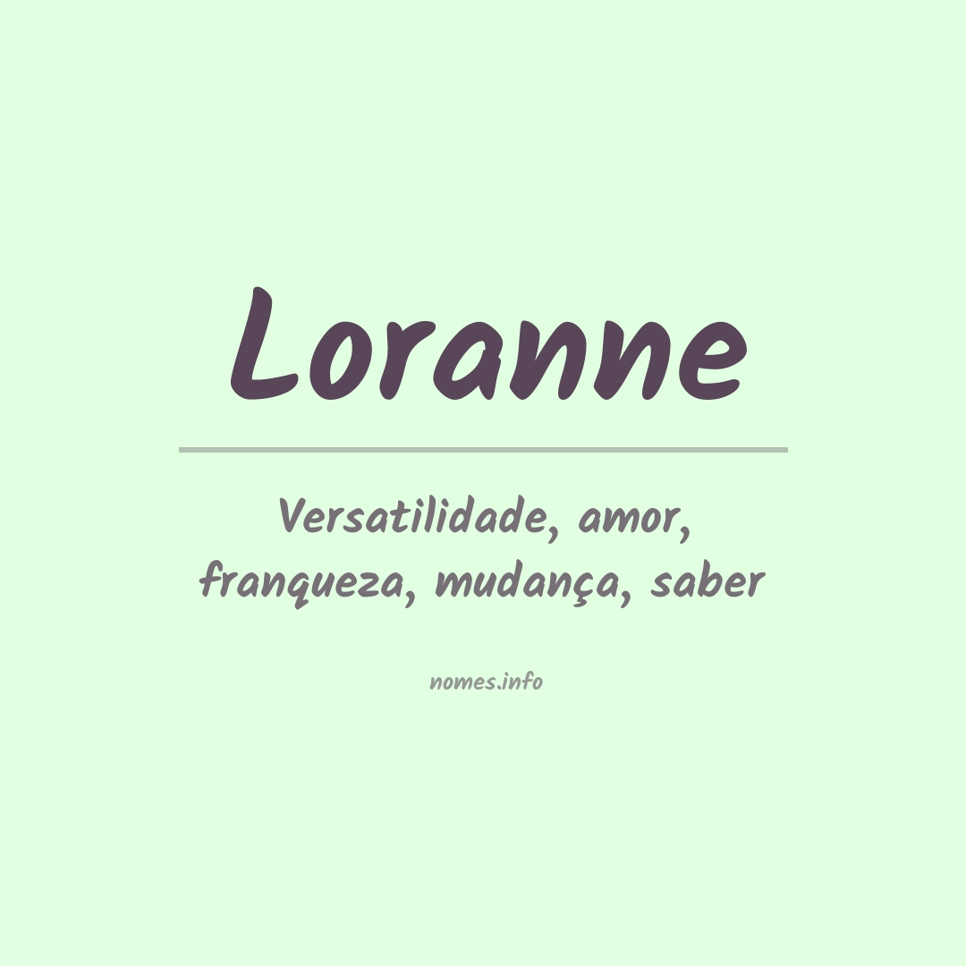 Significado do nome Loranne