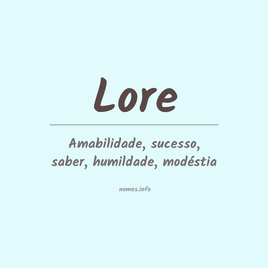Significado do nome Lore