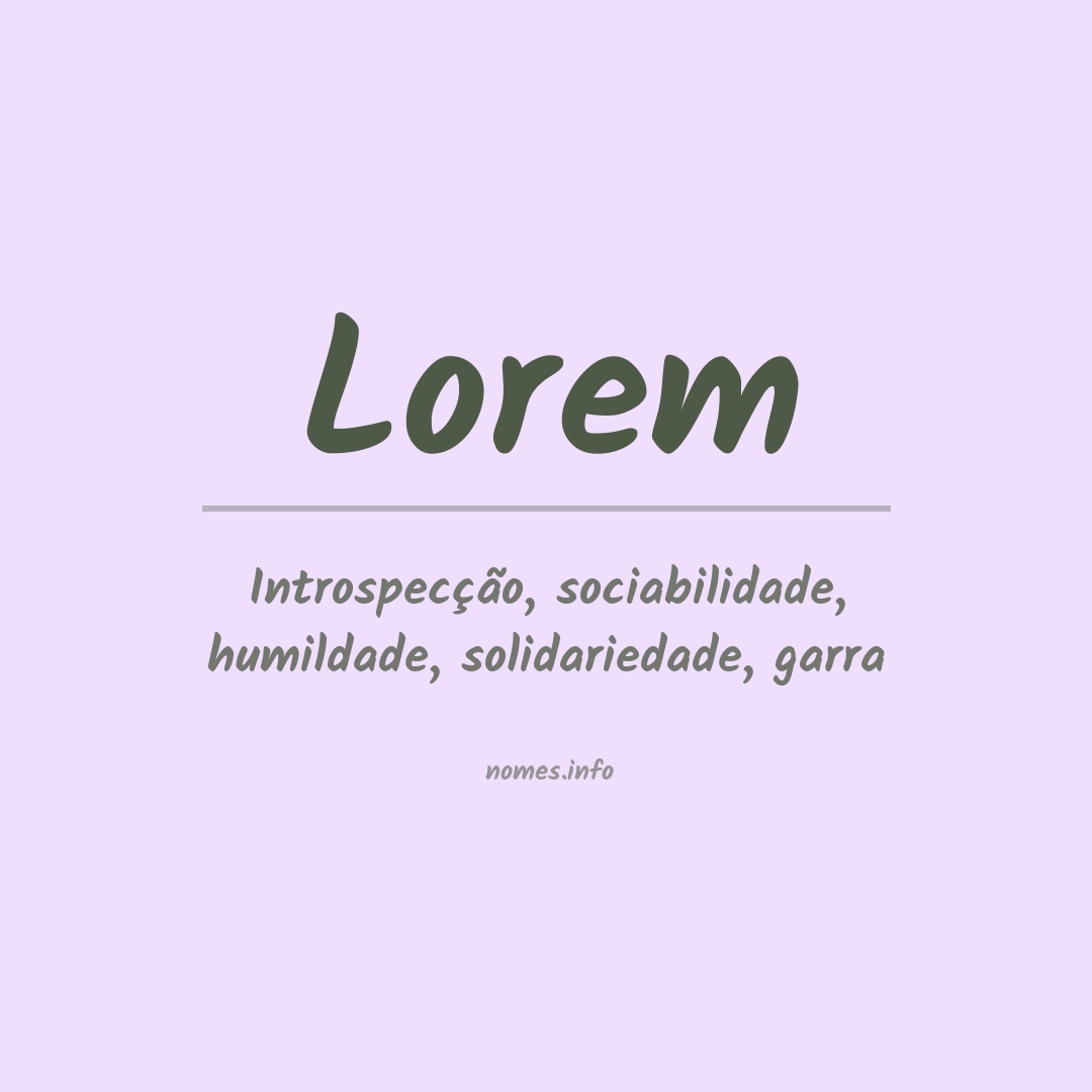 Significado do nome Lorem