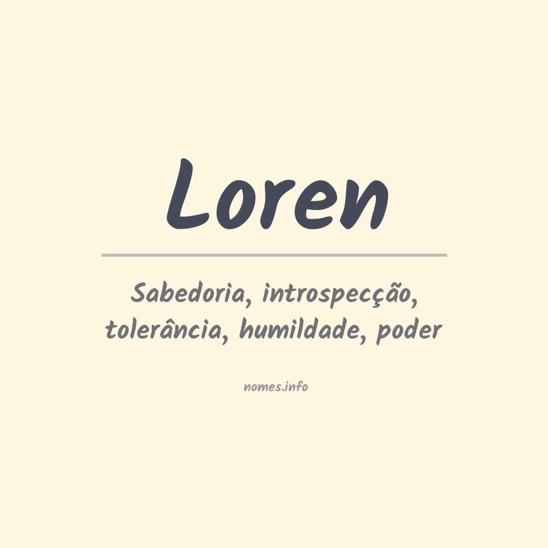 Significado do nome Loren