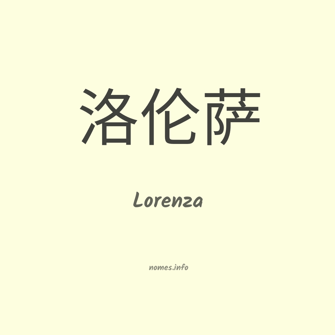 Lorenza em chinês