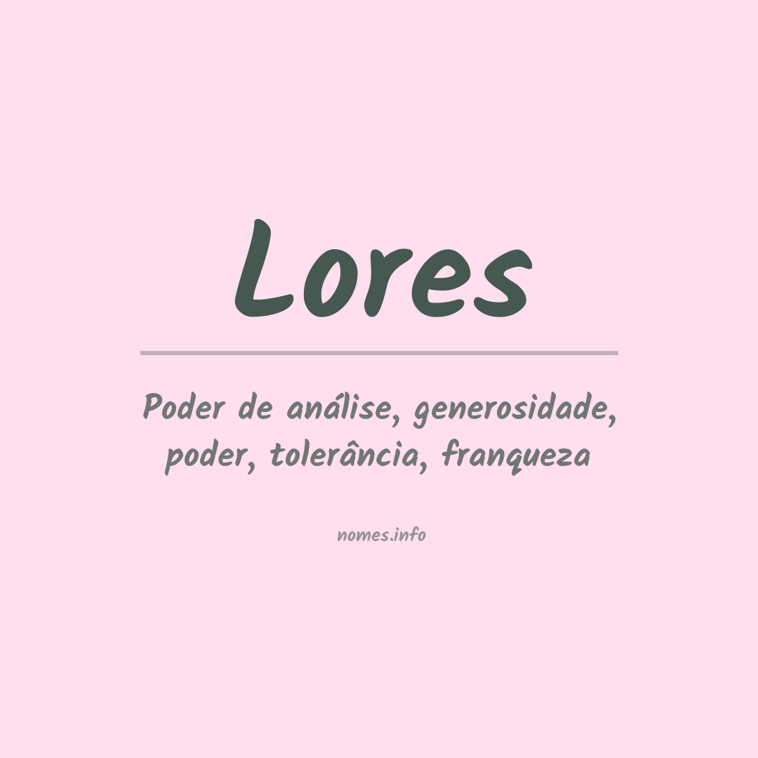 Significado do nome Lores