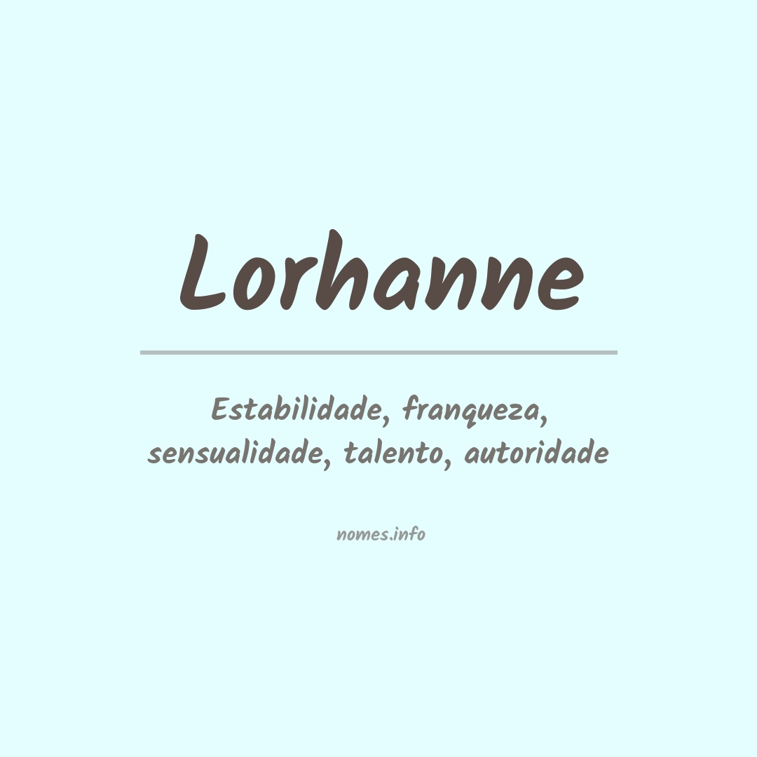 Significado do nome Lorhanne