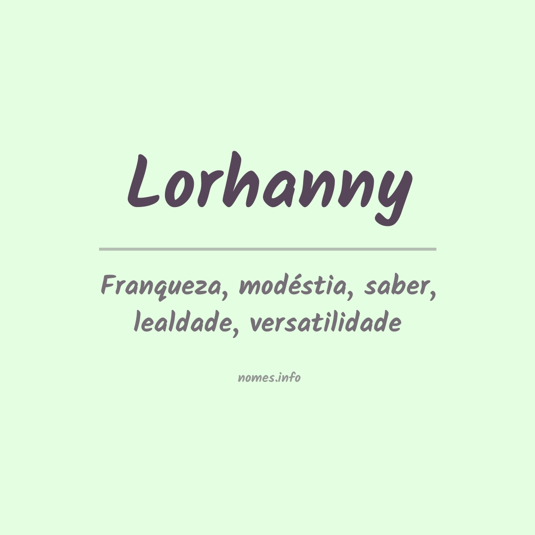 Significado do nome Lorhanny