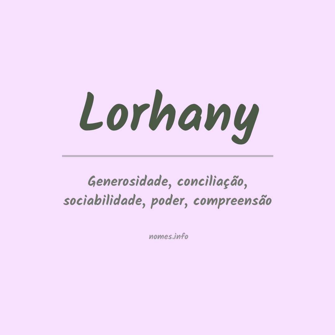 Significado do nome Lorhany