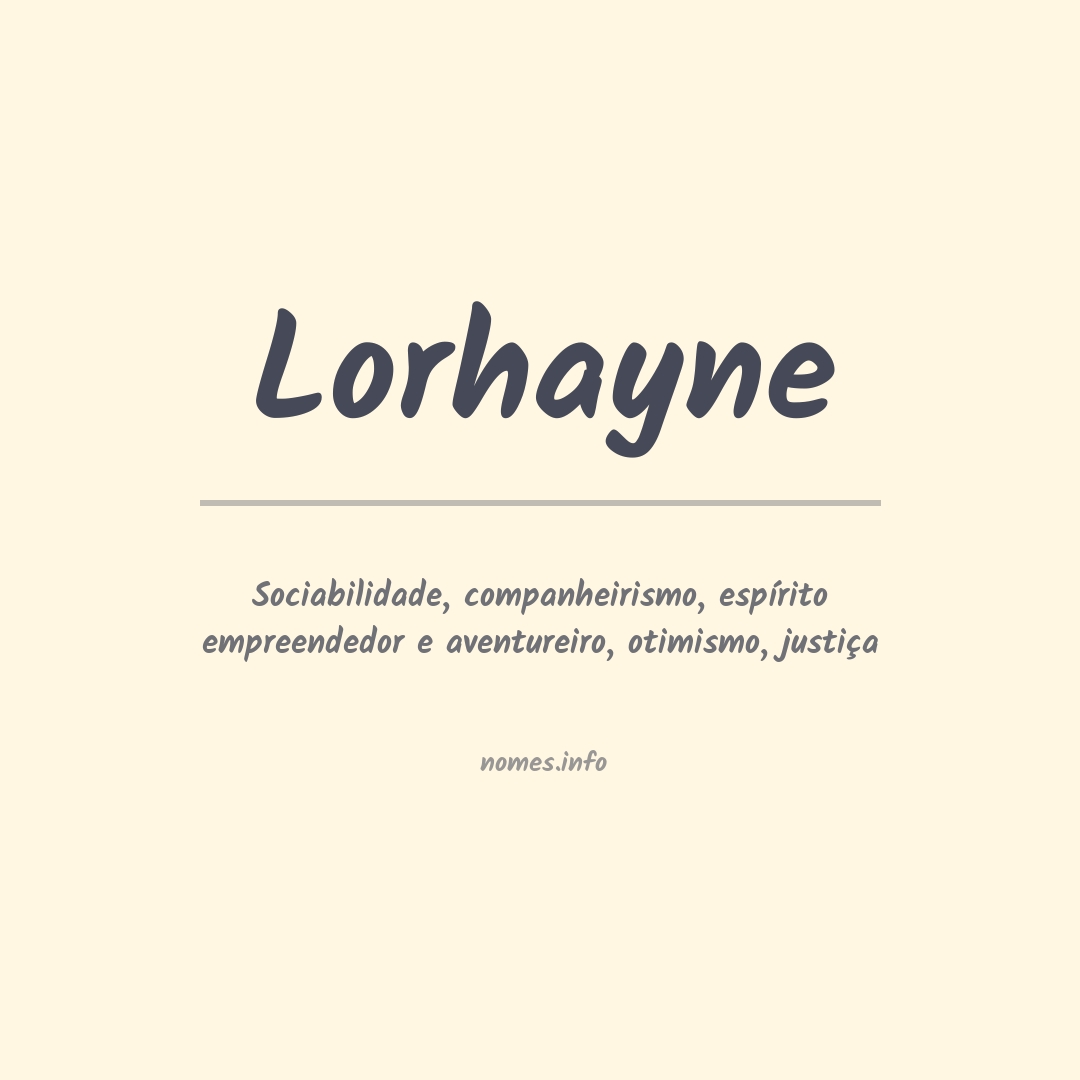 Significado do nome Lorhayne