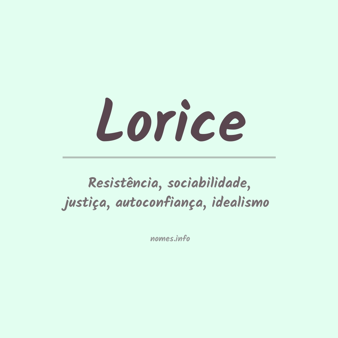 Significado do nome Lorice
