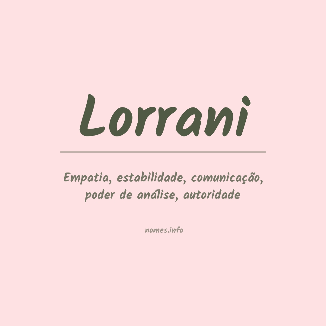 Significado do nome Lorrani