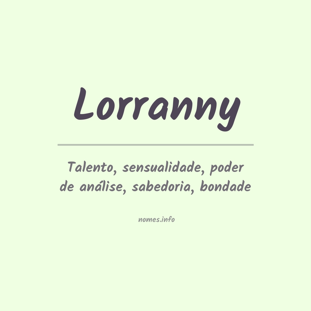 Significado do nome Lorranny