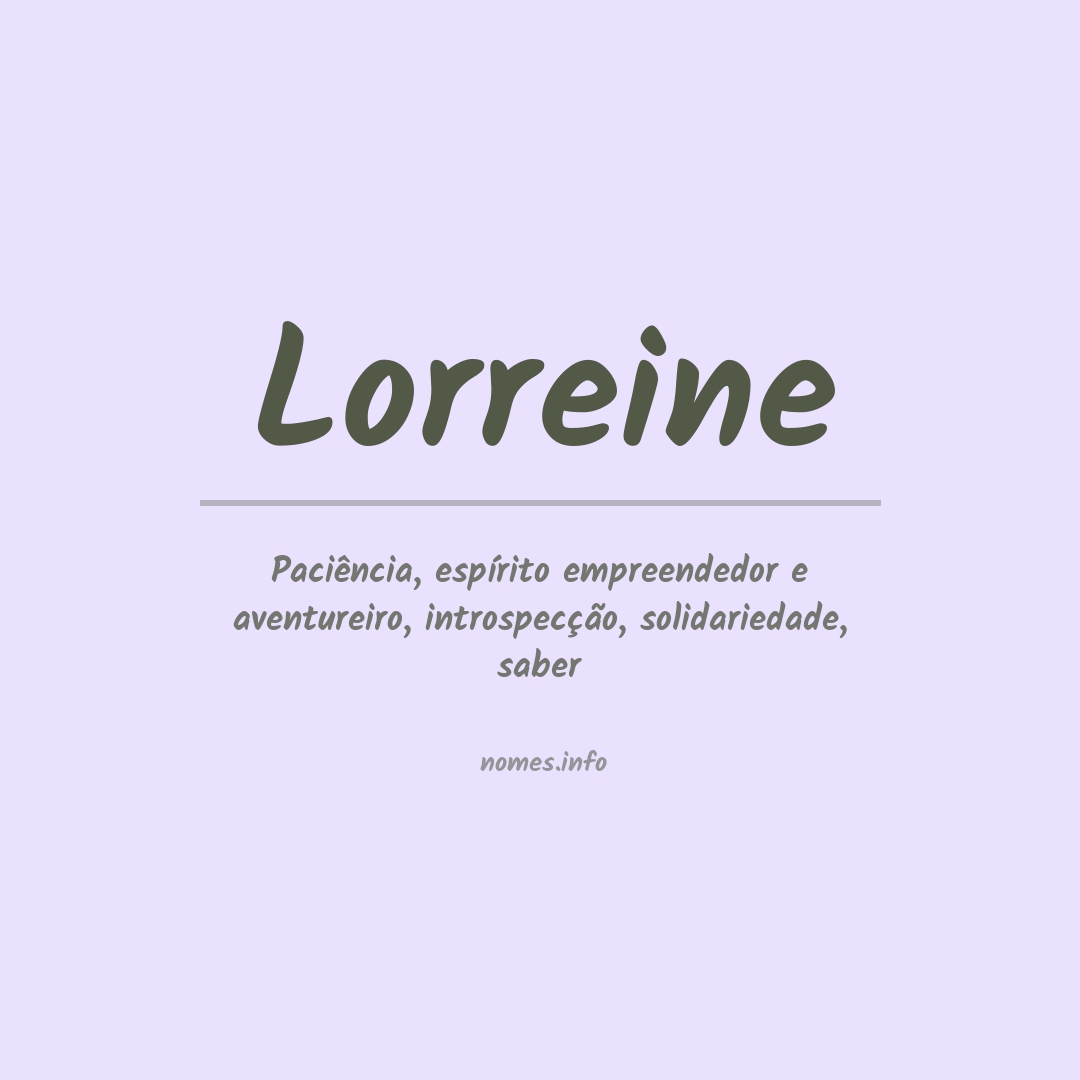 Significado do nome Lorreine