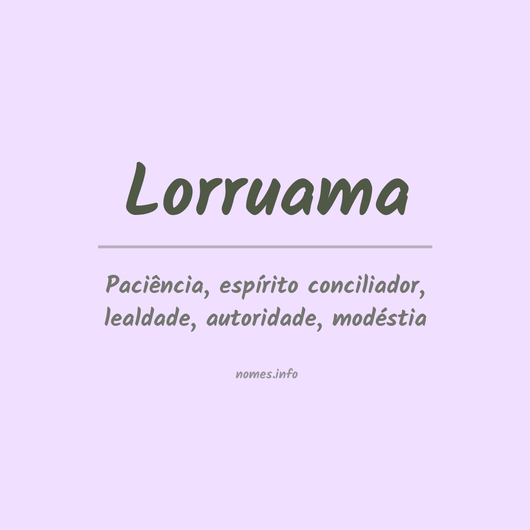 Significado do nome Lorruama